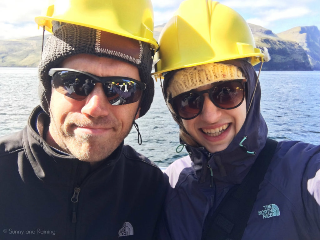 Hard hats are advised for the Vestmanna bird cliffs boat tour.