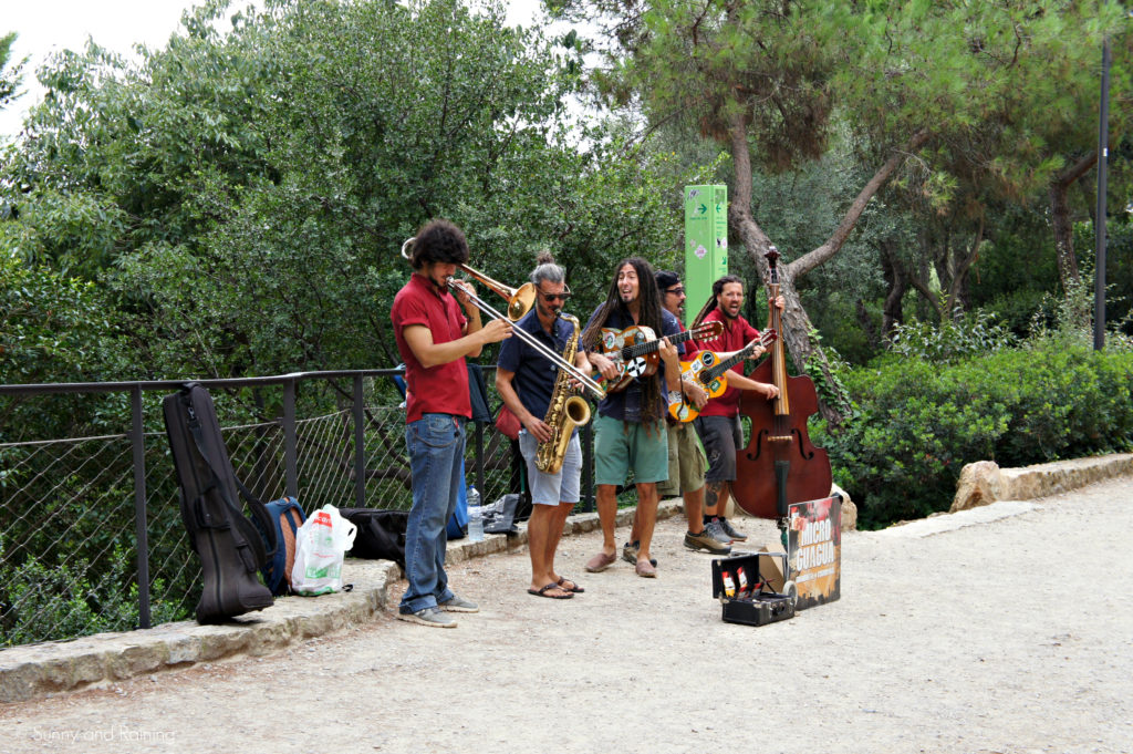Music At Park Guell in Spain